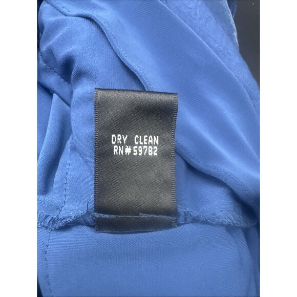 Adrianna Papell Womens Blue Layered Tiered V Neck Sheath Cocktail Dress Sz 12 - Picture 9 of 9